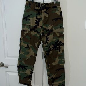 Military Army Camouflage Woodland Combat BDU Nylon/Cotton Button Fly Cargo pants